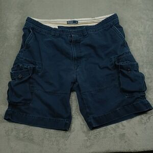 Vintage Polo Ralph‎ Lauren Short Mens 42 Blue Cargo Pockets Casual